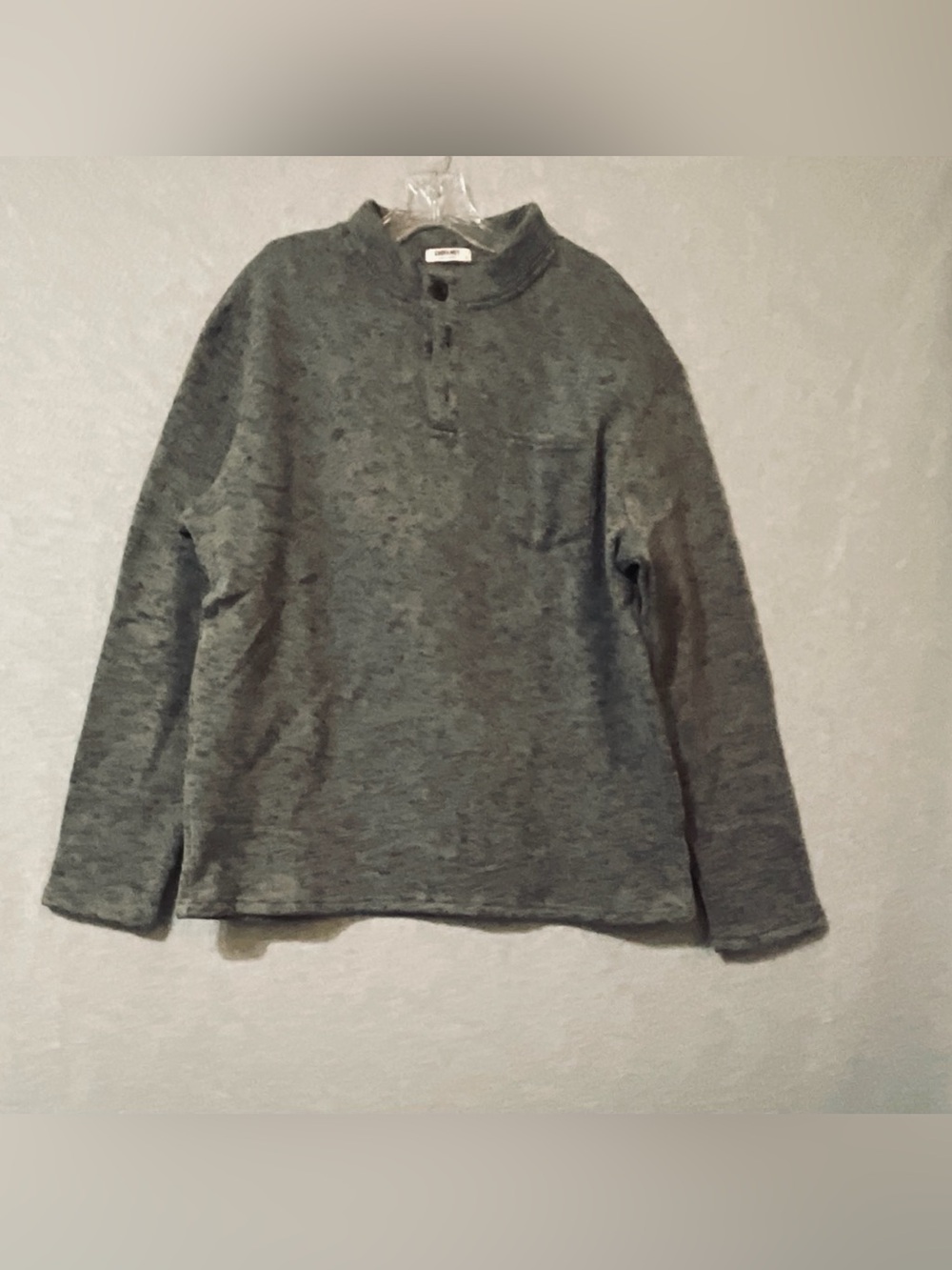 COOFANDY Men's Gray Henley Pullover Sweater - Size XL